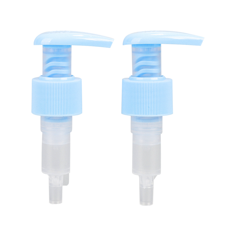 Modrá priehľadná plastová fľaša s čerpadlom